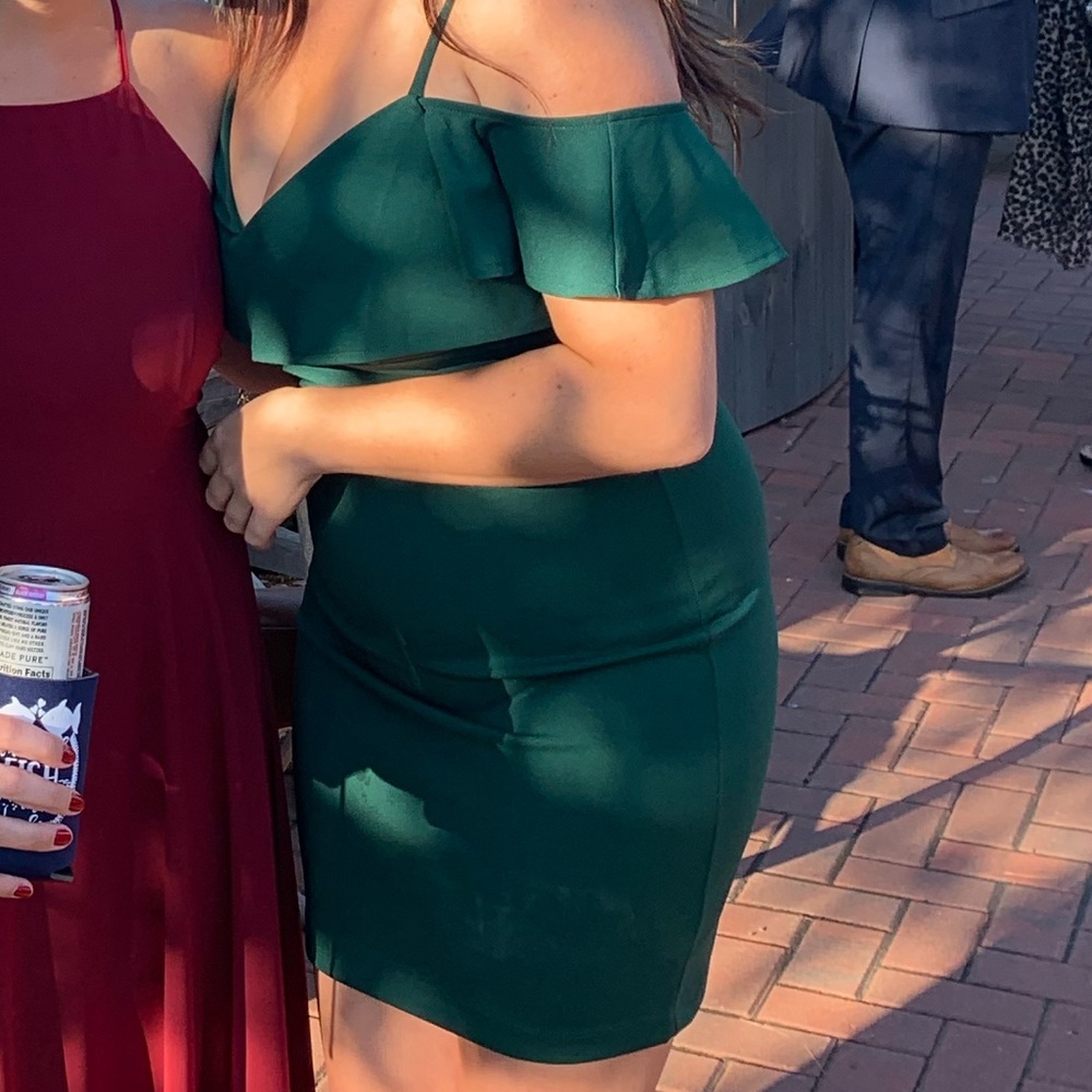 Green cocktail dress